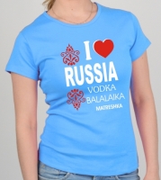 Футболка " I love Russia, vodka"
