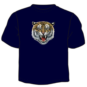 Тигр укус на темно-синем ― Интернет магазин "Прикольные футболки"