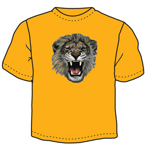 Лев укус на желтом ― Интернет магазин "Прикольные футболки"