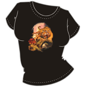 Девушка с тигром ― Интернет магазин "Прикольные футболки"