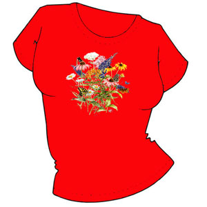 Бабочки на цветах ― Интернет магазин "Прикольные футболки"
