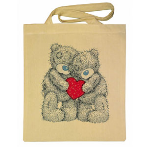 Прикольная сумка "Два медвежонка с сердцем" ― Интернет магазин "Прикольные футболки"