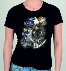 Футболка "Три волка лес луна" ― Интернет магазин "Прикольные футболки"